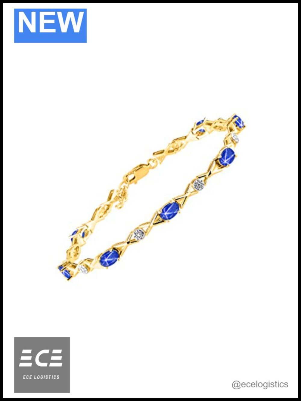 925 Yellow Gold Plated Silver XOXO Hugs Kisses Tennis Bracelet Diamonds Gemstone